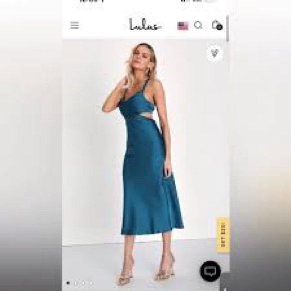 Lulu's Strapless Teal Dress - Picture 11 of 11